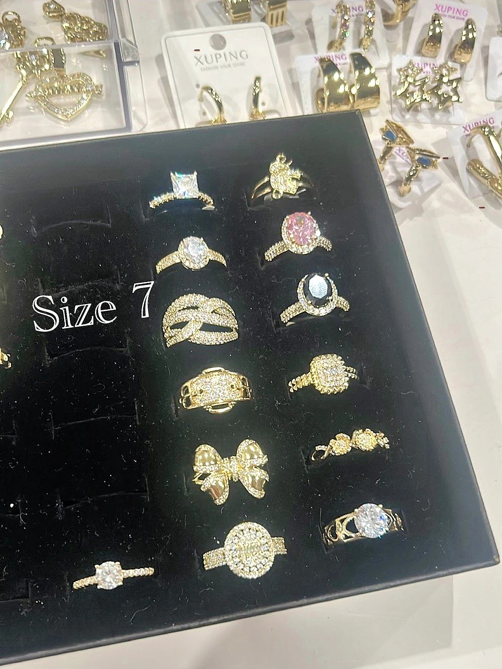Xuping Gold-Tone Rhinestone Jewelry Rings - Picture 4 of 17